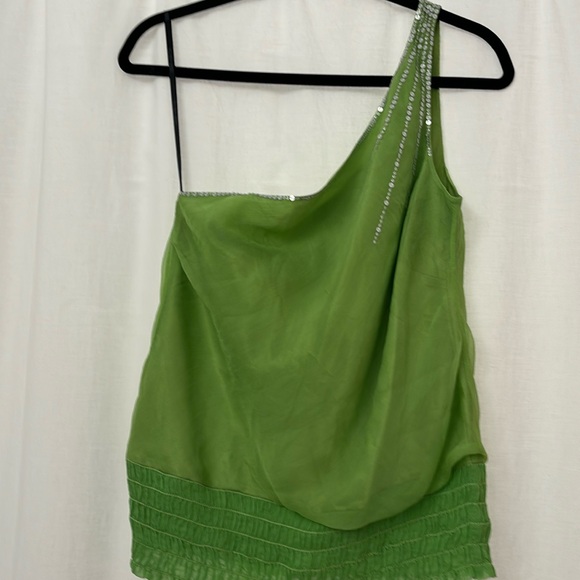 NWT laundry by Shelli Segal Vintage sequin Halter top elastic waist 100% Silk - Picture 3 of 10